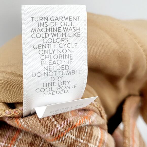 J. Jill Premium Bi-Stretch Plaid Tan Beige Casual Work Pants Women's Sz 8 Tall - Picture 10 of 10